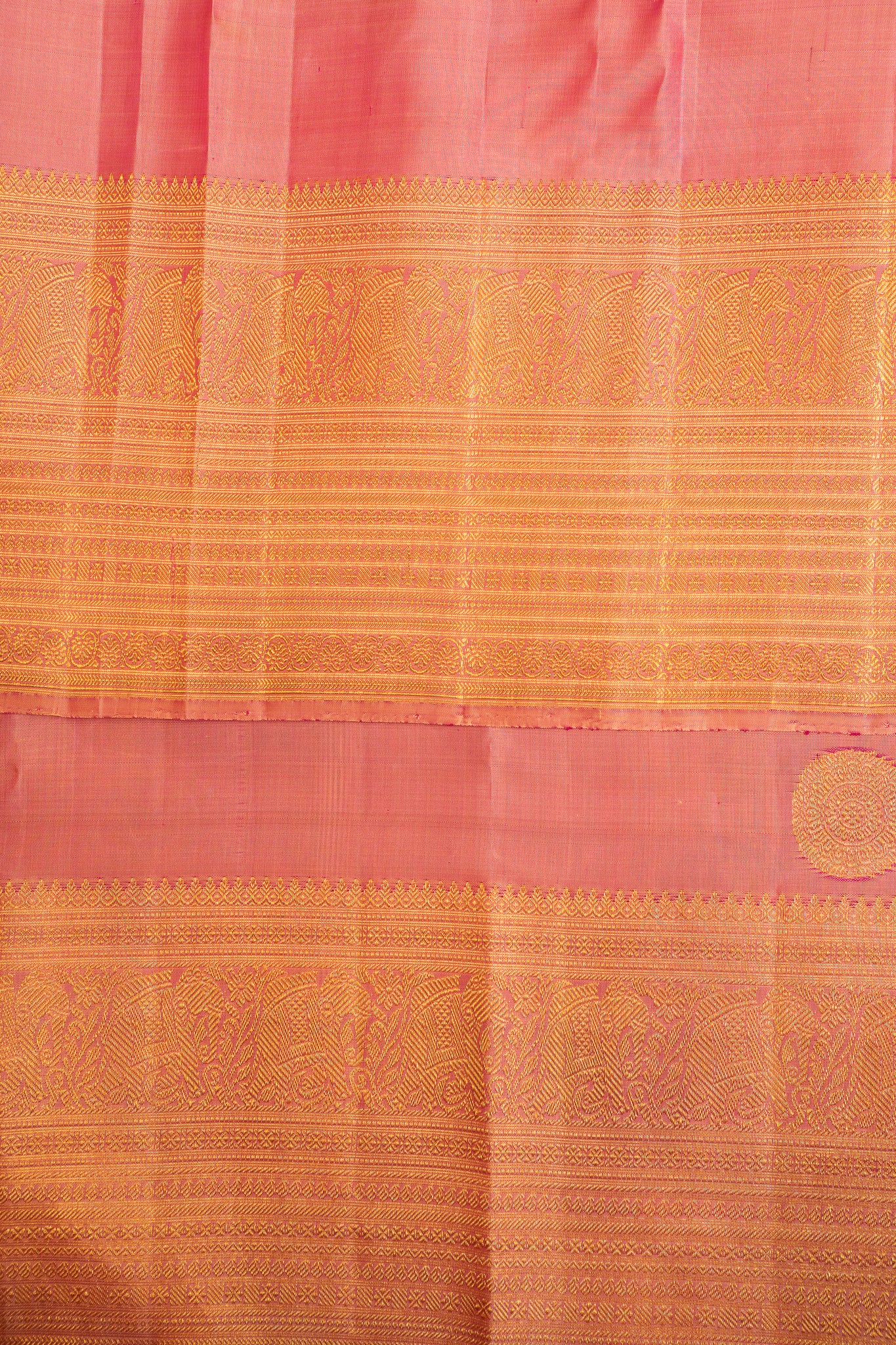 Lotus Pink Zari Motifs Pure Kanchipuram Silk Saree - Clio Silks