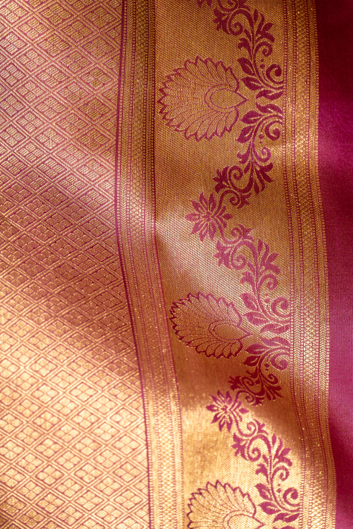 Jamun Purple Brocade Pure Kanchipuram Silk Saree - Clio Silks