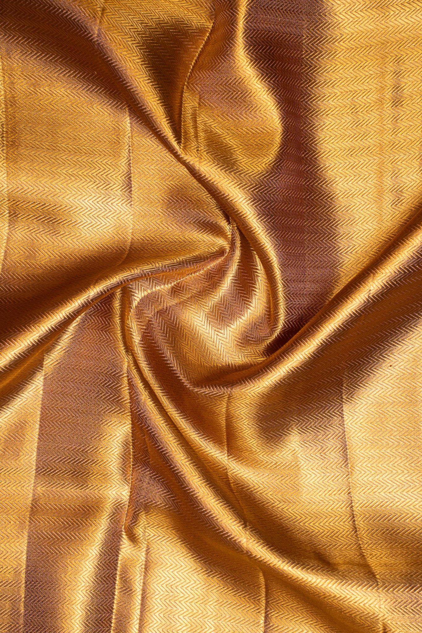 Gold Floral Brocade Tissue Kanchipuram Silk Saree - Clio Silks
