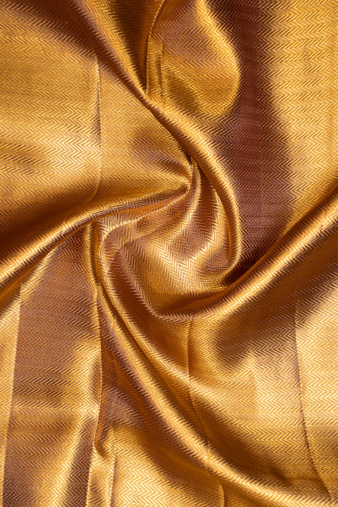 Gold Floral Brocade Tissue Kanchipuram Silk Saree - Clio Silks