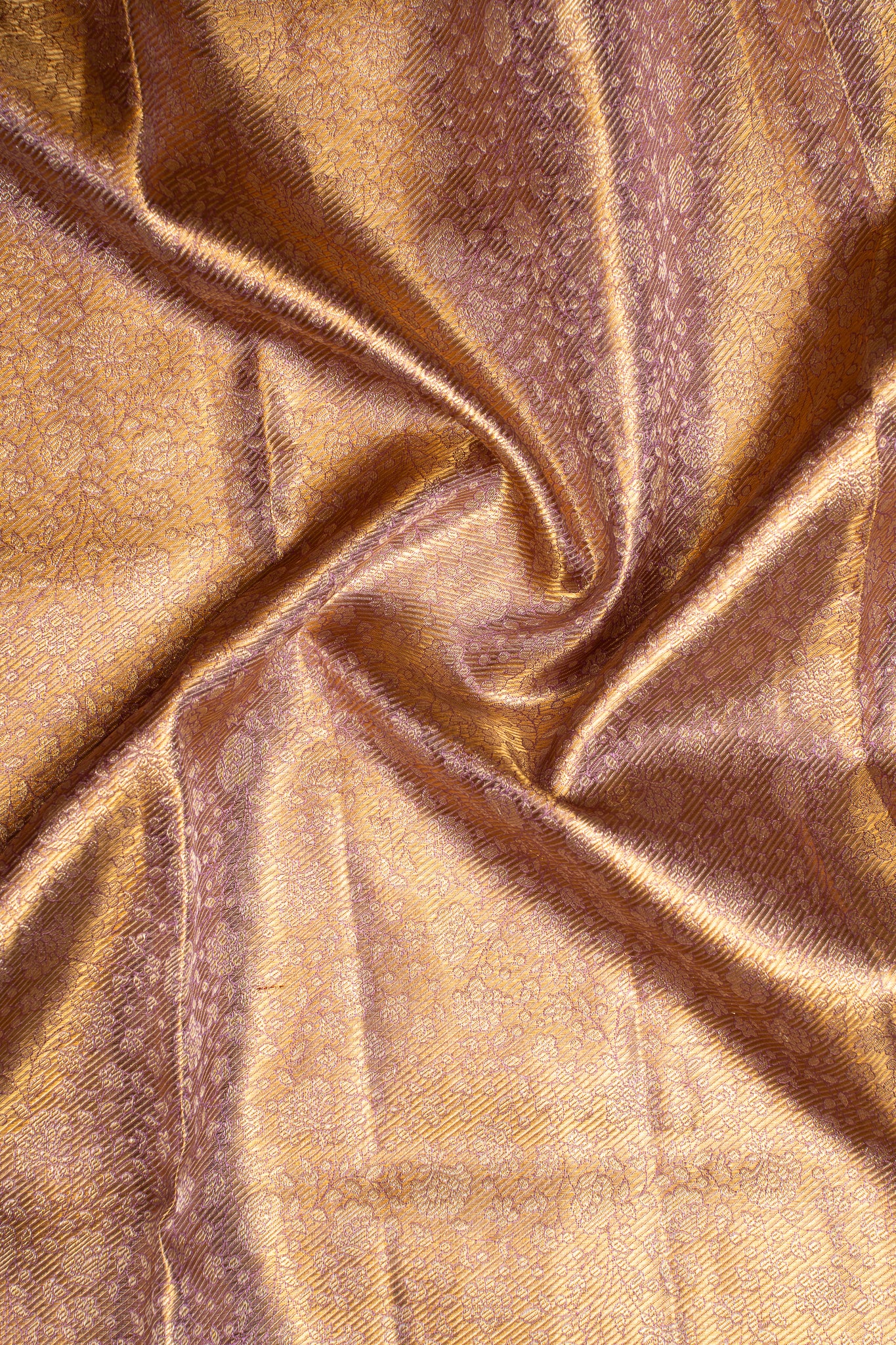 Pastel Lavender Tissue Brocade Pure Kanchipuram Silk Saree - Clio Silks