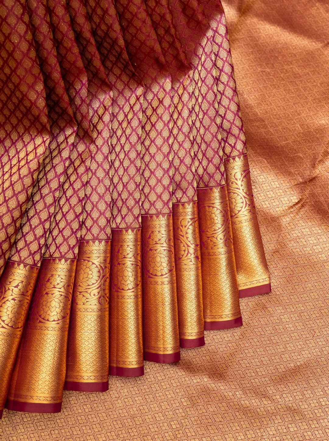 Jamun Purple Brocade Pure Kanchipuram Silk Saree - Clio Silks