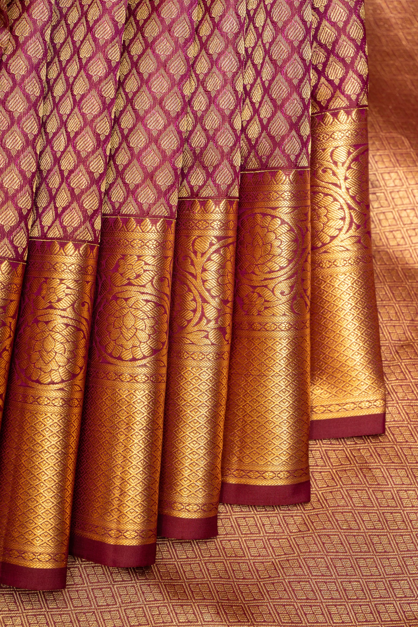 Jamun Purple Brocade Pure Kanchipuram Silk Saree - Clio Silks