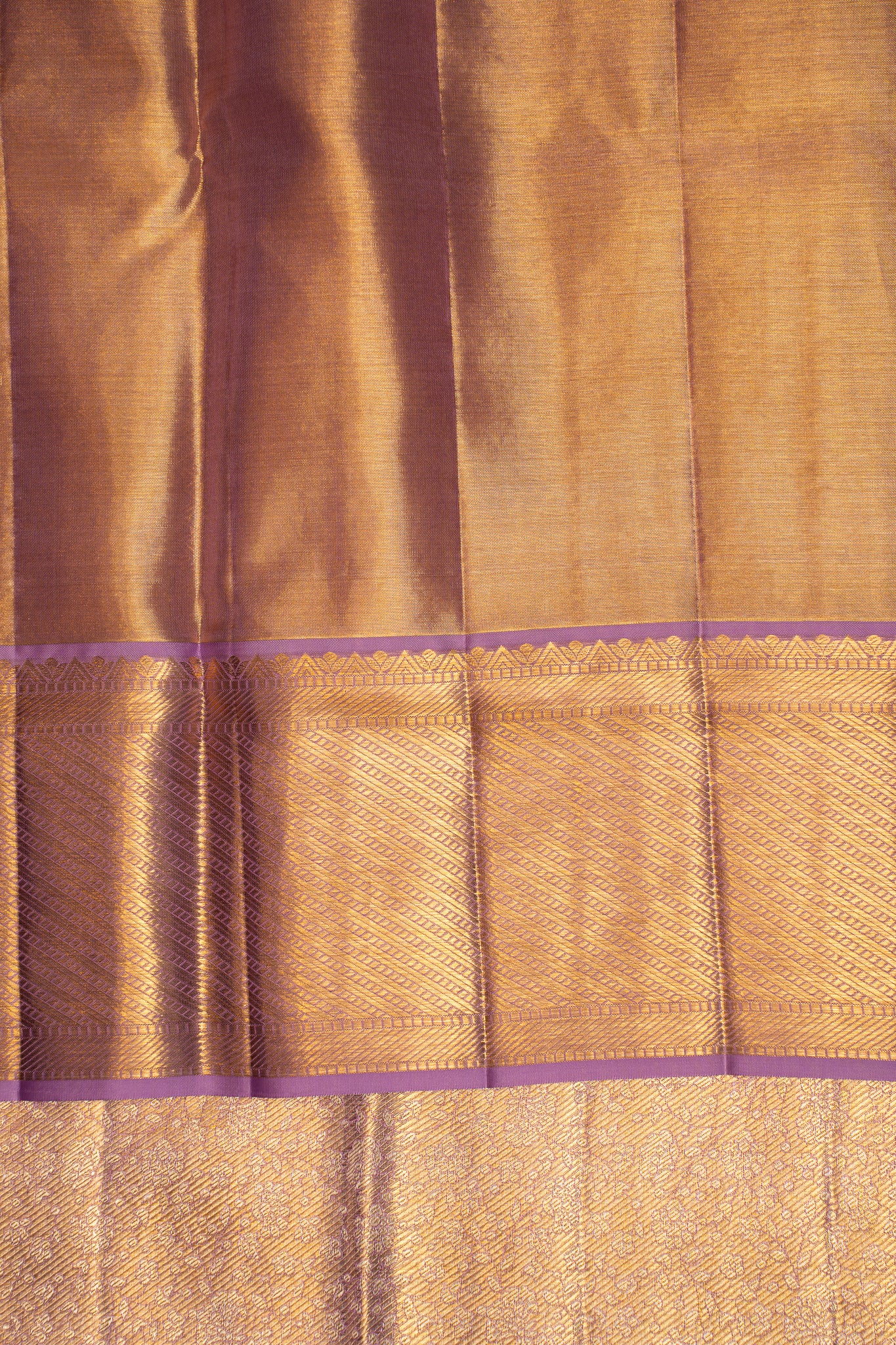 Pastel Lavender Tissue Brocade Pure Kanchipuram Silk Saree - Clio Silks