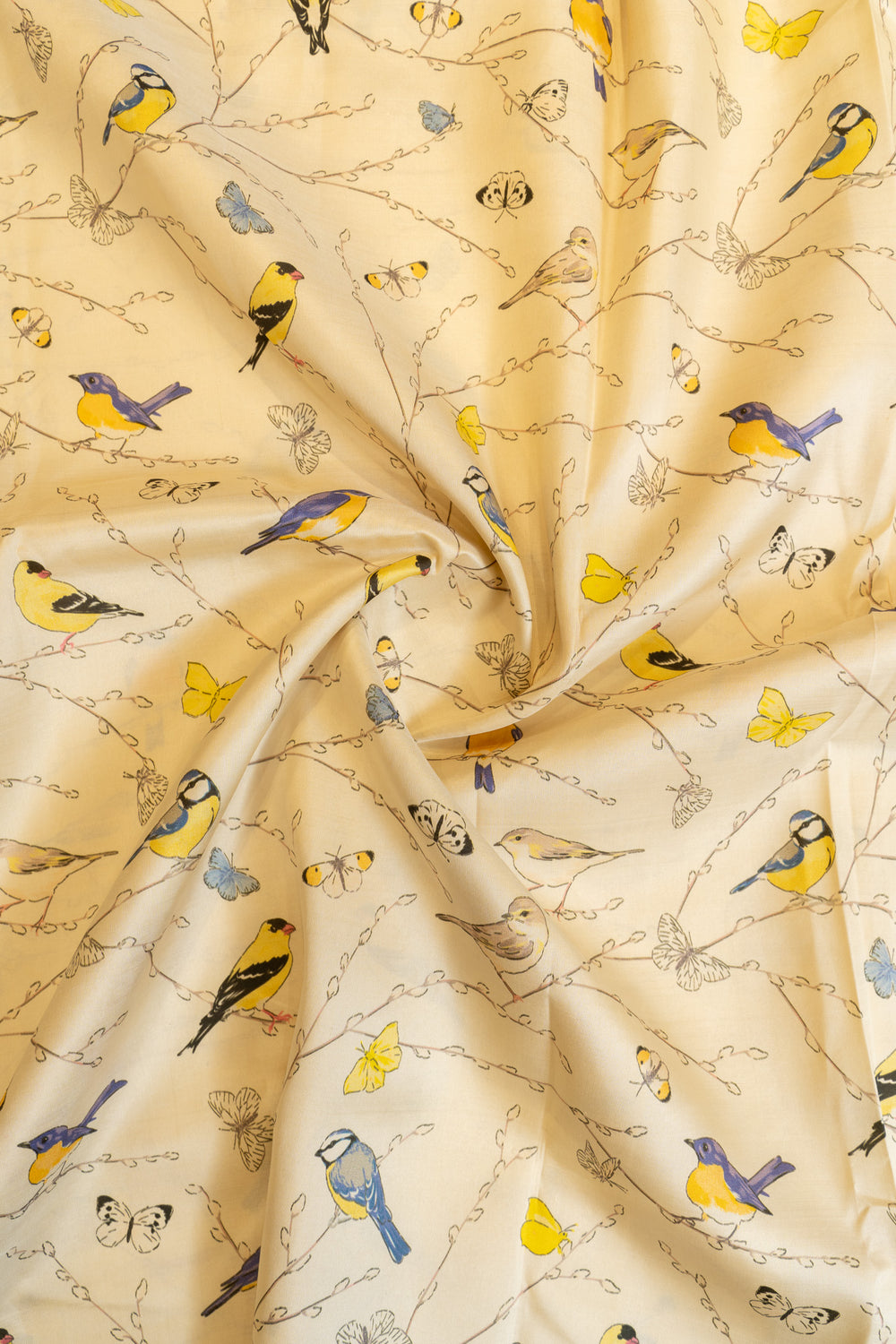 Beige and black printed pure Kanchipuram silk saree