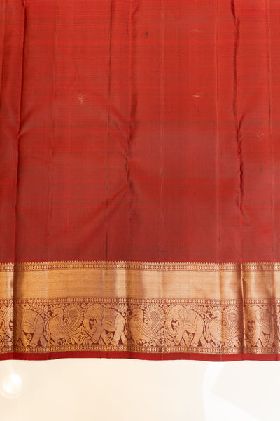 Mauve purple and red pure Kanchipuram silk saree