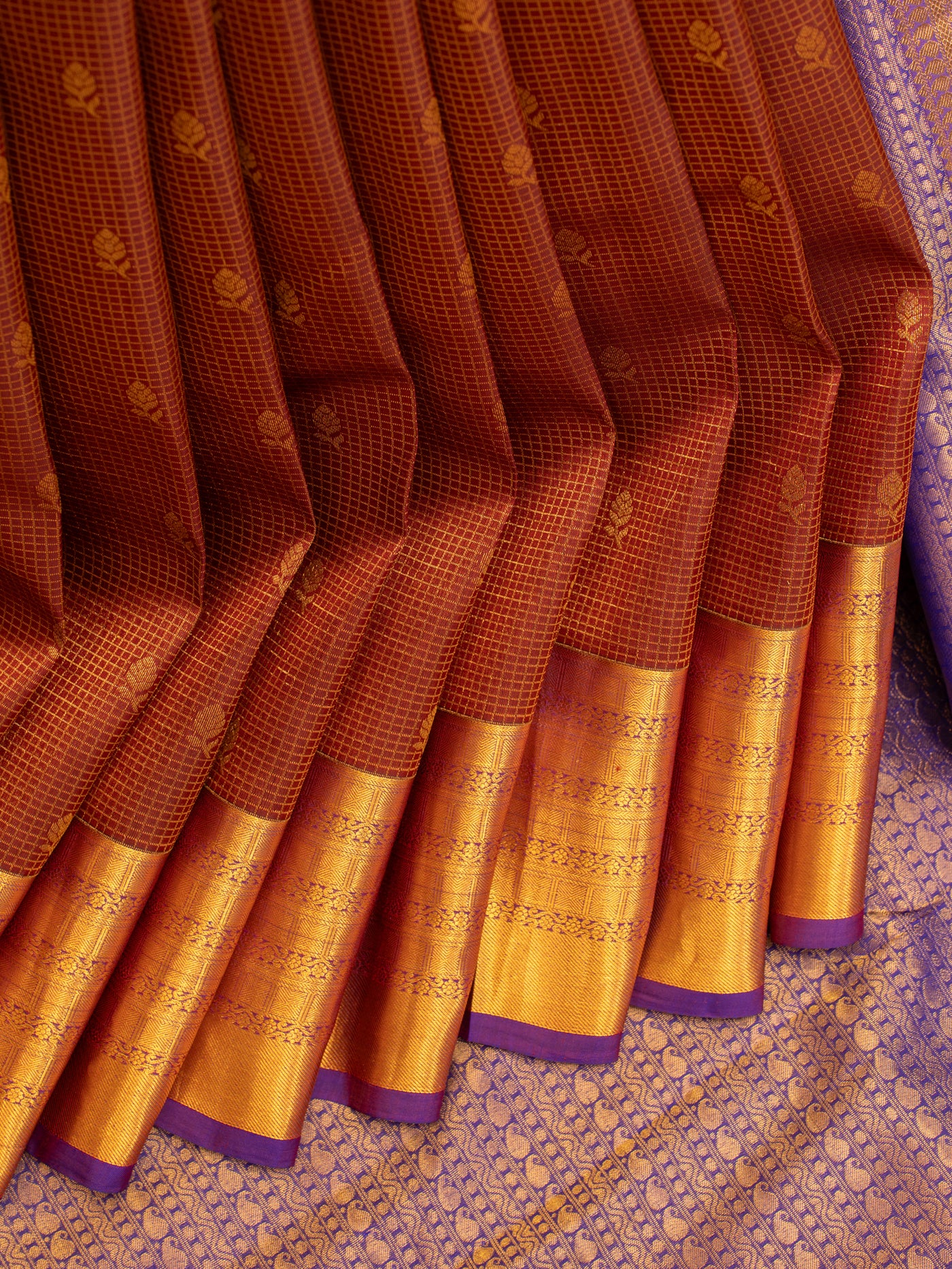 Maroon traditional Kanchipuram silk saree