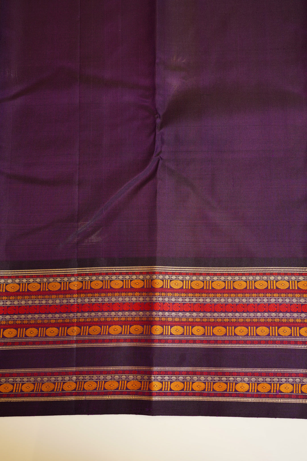 Sandal cream without zari pure Kanchipuram silk saree