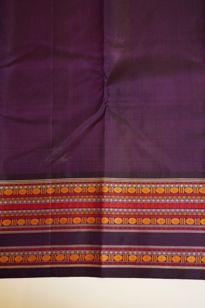 Sandal cream without zari pure Kanchipuram silk saree