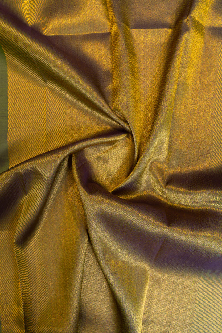 Parrot green printed pure kanjivaram silk saree