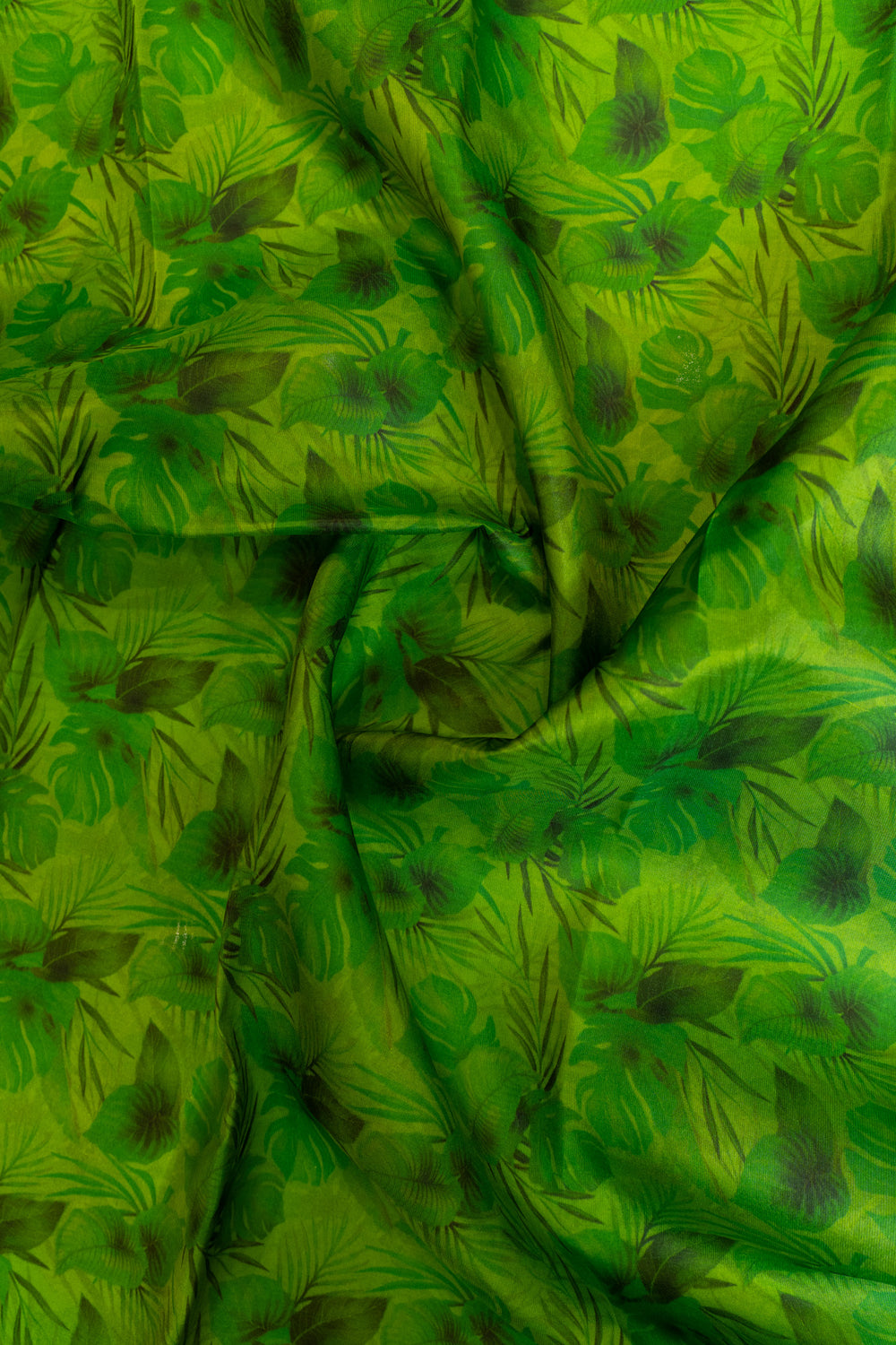 Parrot green printed pure kanjivaram silk saree