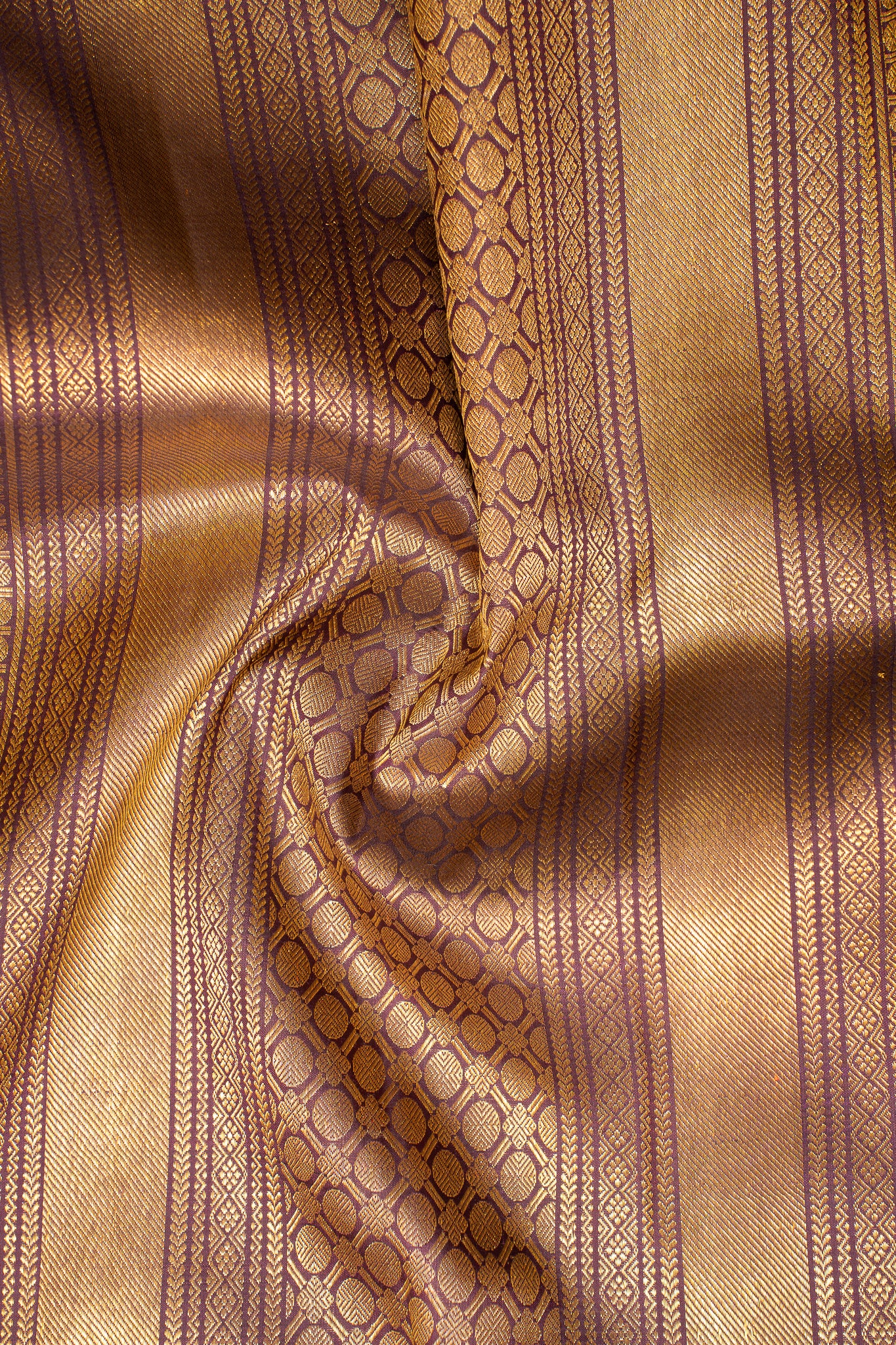Mint Green and Jamun Traditional Pure Kanchipuram Silk Saree - Clio Silks