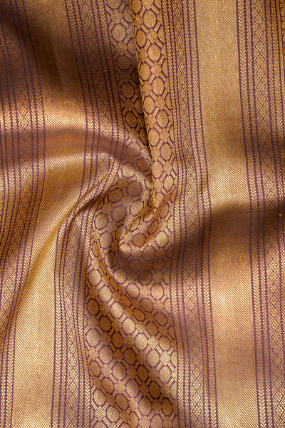 Mint Green and Jamun Traditional Pure Kanchipuram Silk Saree - Clio Silks