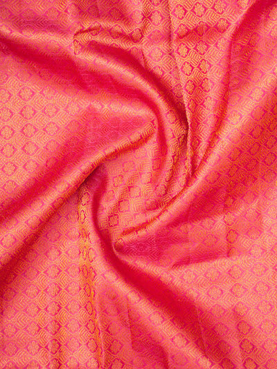 Chartreuse Green and Pink Pure Gadwal Silk Saree - Clio Silks