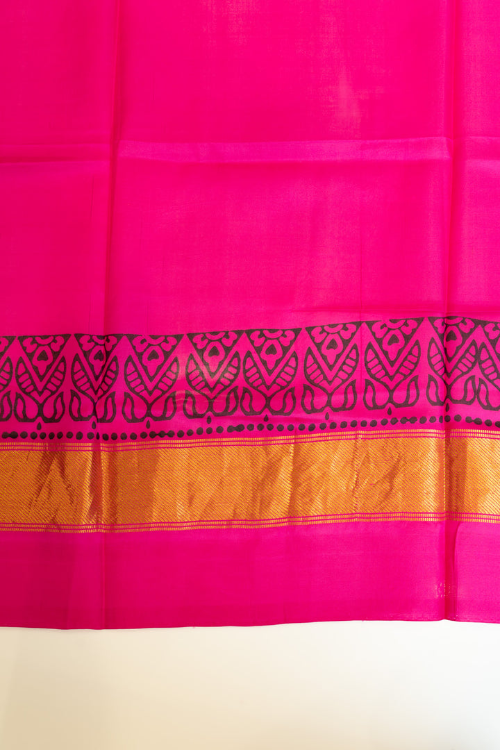 Green printed pure Kanchipuram silk saree