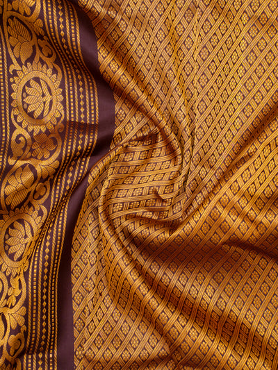 Turquoise Blue  and Brown Pure Gadwal Silk Saree - Clio Silks