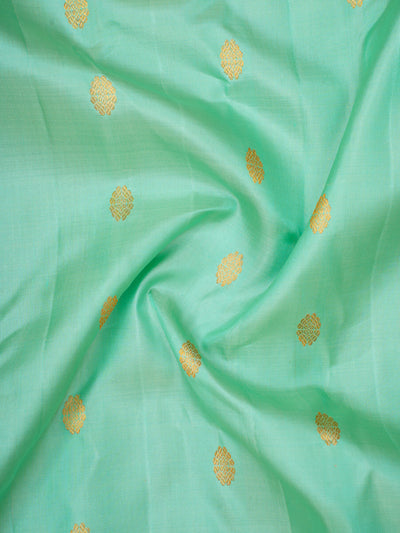 Turquoise Blue  and Brown Pure Gadwal Silk Saree - Clio Silks