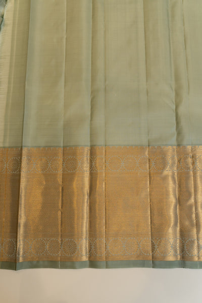 Pastel blue pure Kanchipuram silk saree