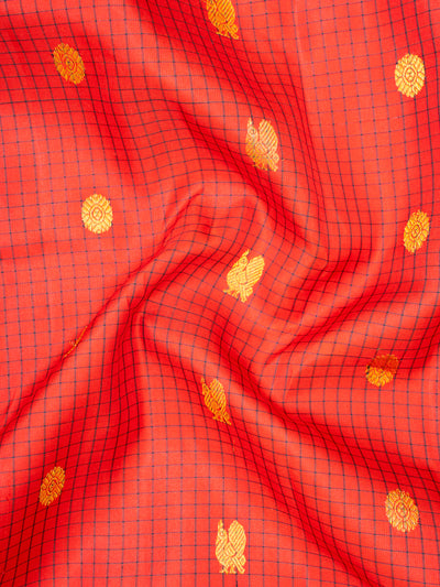 Red and Black Pure Gadwal Silk Saree - Clio Silks