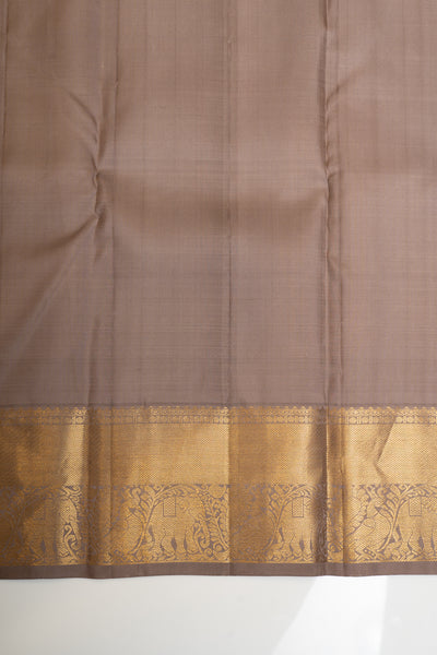 Heather purple pastel pure Kanchipuram silk saree