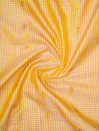 Golden Yellow Pure Gadwal Silk Saree - Clio Silks