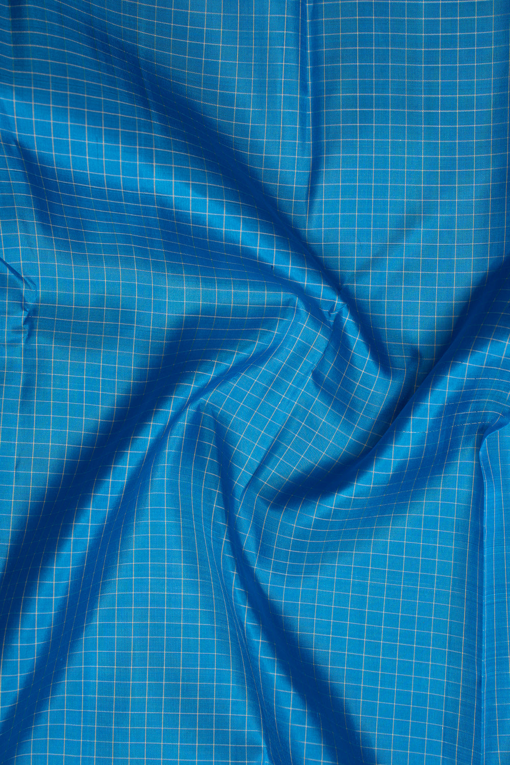 Ocean Blue Without Zari Pure Kanchipuram Silk Saree - Clio Silks