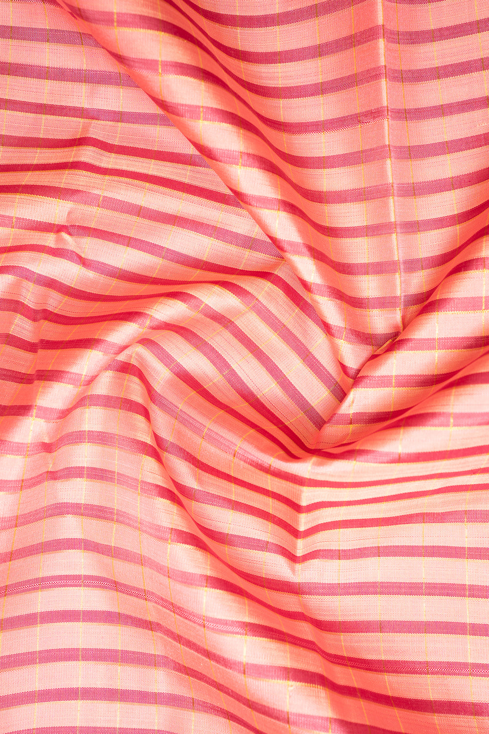 Baby Pink Zari Stripes Pure Kanchipuram Silk Saree - Clio Silks