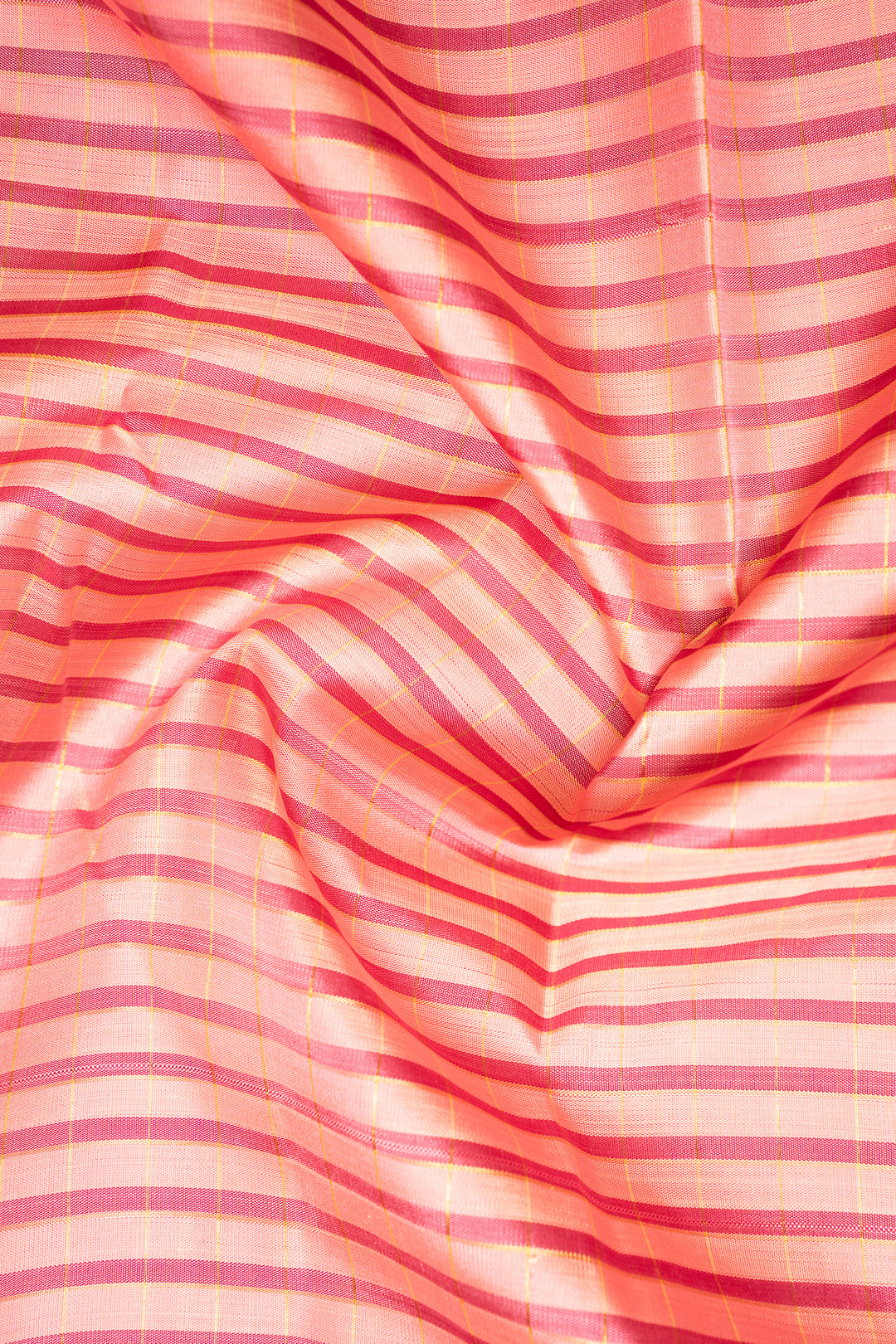 Baby Pink Zari Stripes Pure Kanchipuram Silk Saree - Clio Silks