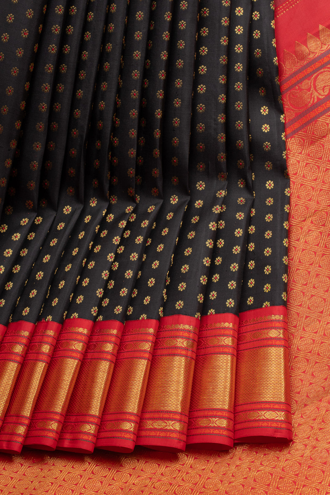 Black and Meenakari Pure Kanchipuram Silk Saree