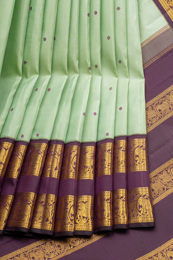 Rexona Green &amp; Jamun Rettai Pettu Pure Kanchipuram Silk Saree