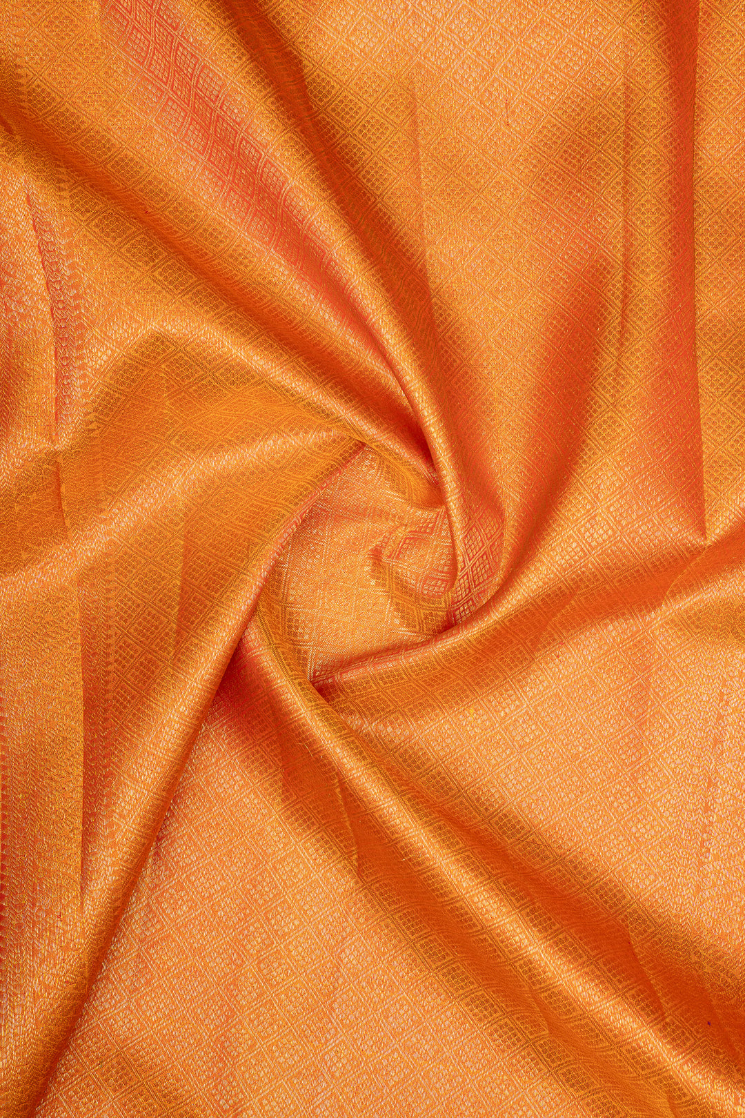 Purple &amp; Rust Orange Thread Buttis Pure Kanchipuram Silk Saree
