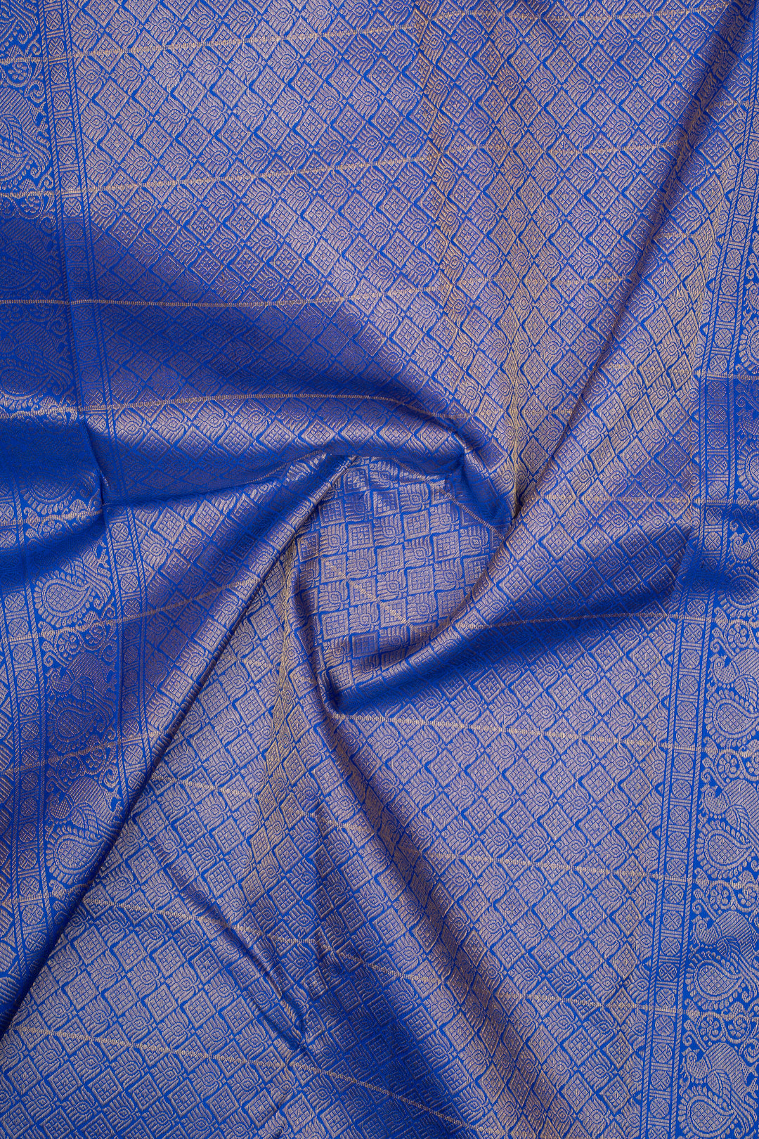 Lime Green, Orange and Yellow Mupagam Pure Kanchipuram Silk Saree