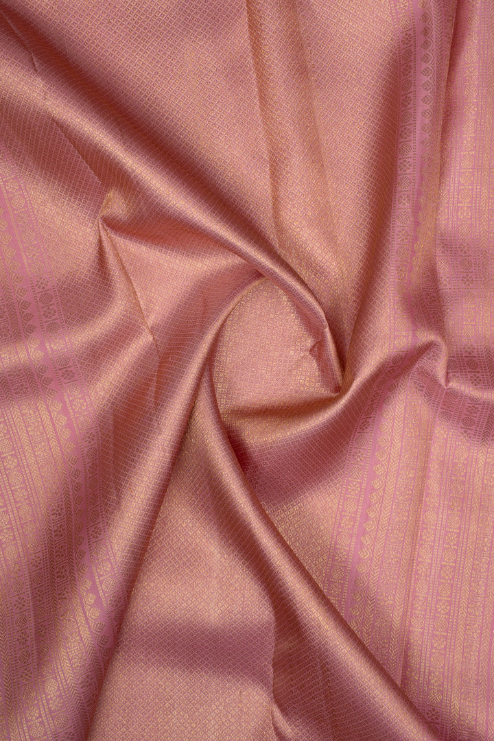 MS Blue and Lotus Pink Iruthalaipakshi Checks Pure Kanchipuram Silk Saree