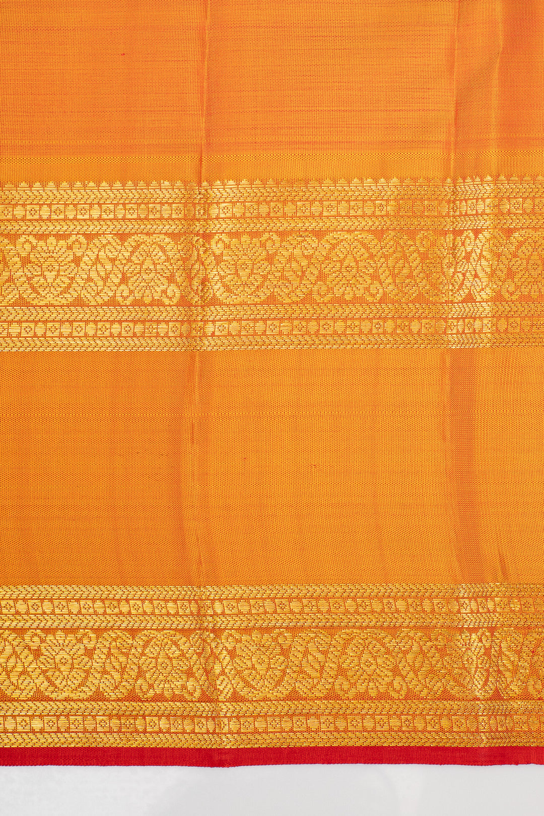 Purple &amp; Rust Orange Thread Buttis Pure Kanchipuram Silk Saree