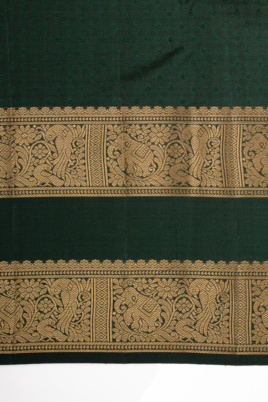 Bottle Green Brocade Pure Kanchipuram Silk Saree