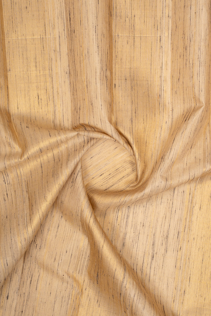 Yellow and Beige Pure Dupion Kanchipuram Silk Saree