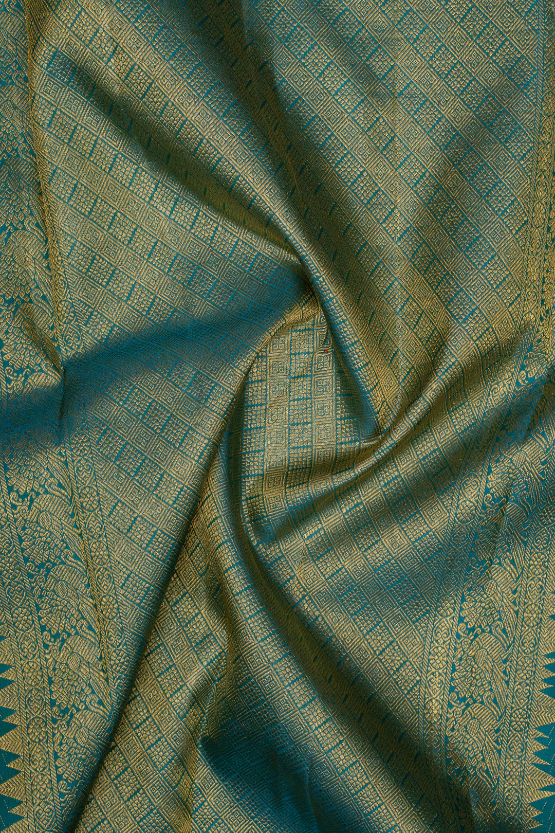 Purple Zari Checks Pure Kanchipuram Silk Saree