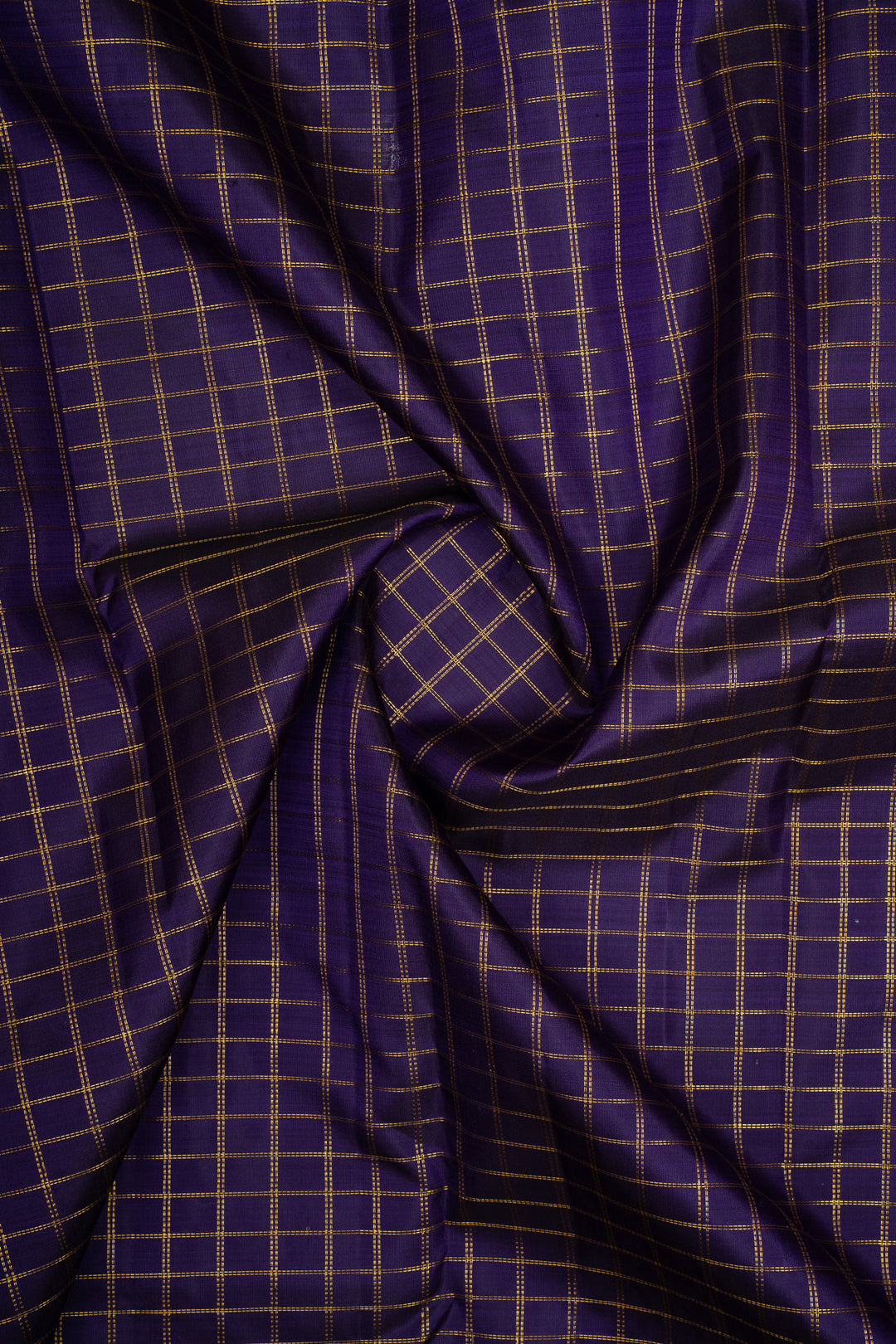 Purple Zari Checks Pure Kanchipuram Silk Saree
