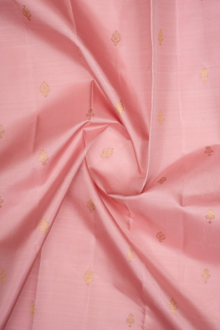 Baby Pink and Red Traditional Pure Kanchipuram Silk Saree