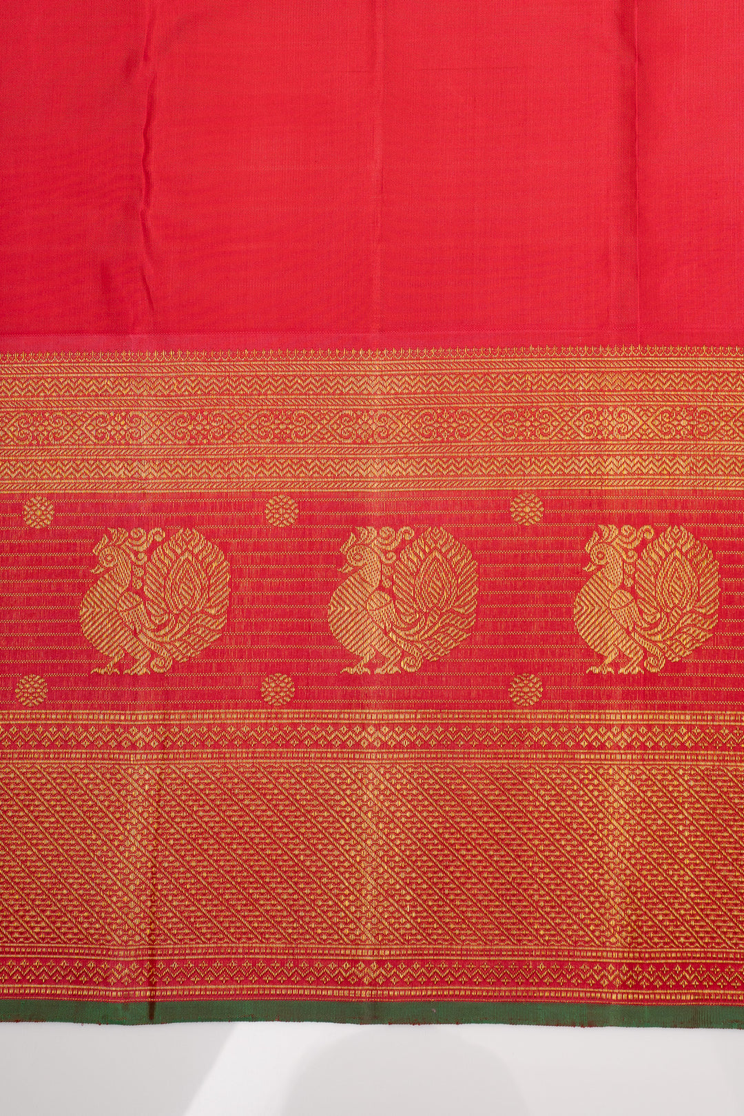 Baby Pink and Red Traditional Pure Kanchipuram Silk Saree