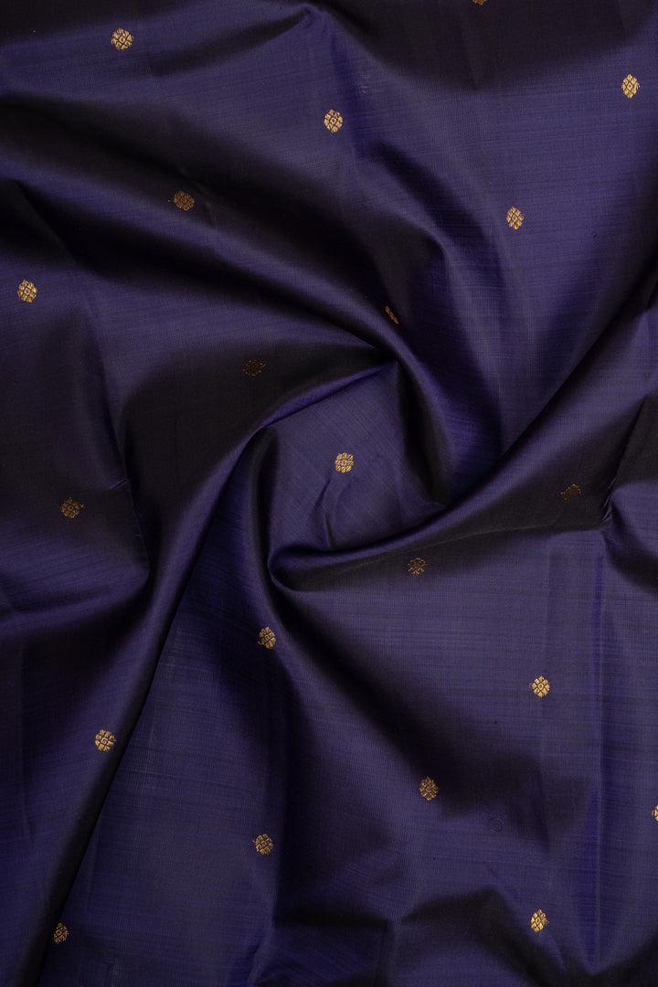 Royal Blue and Red Temple Border Pure Kanchipuram Silk Saree