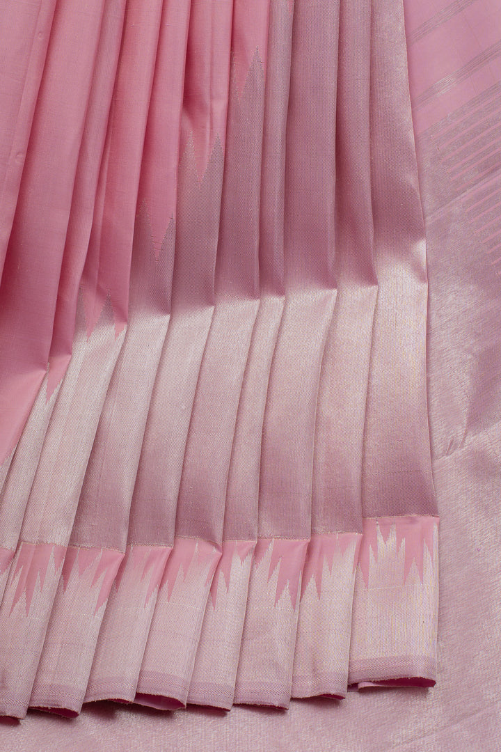 Pastel Pink Rising 8 Kol Pure Kanchipuram Silk Saree