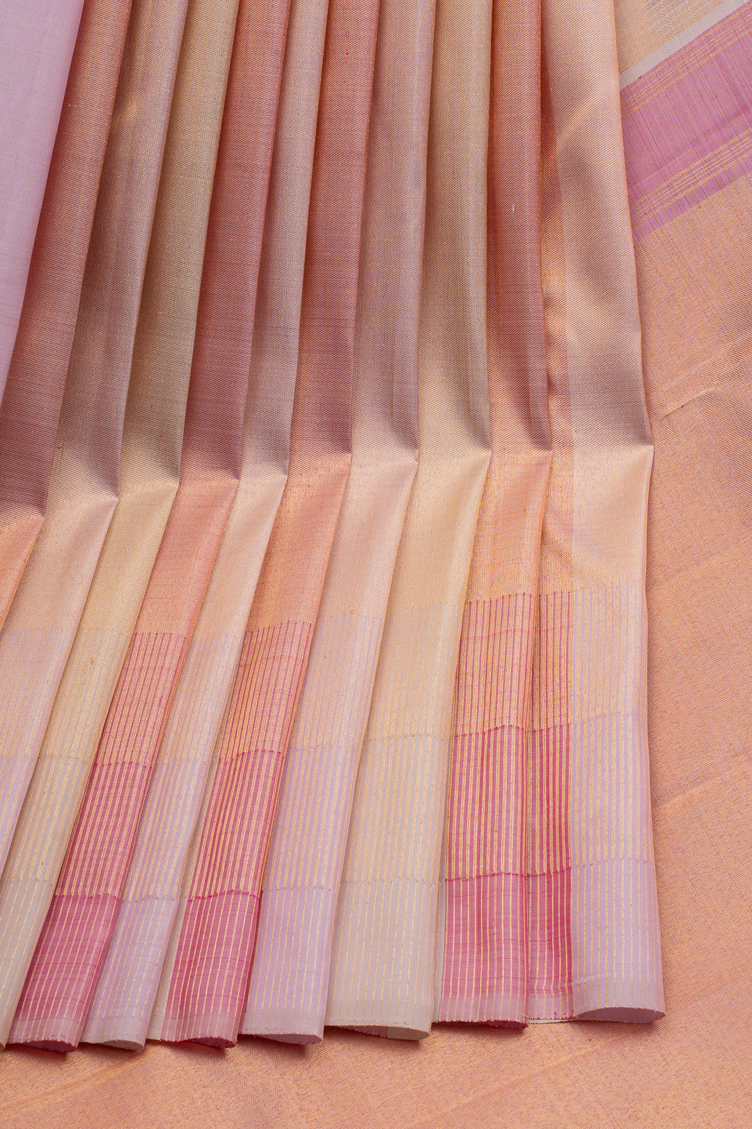 Pastel Multi Stripes 8 Kol Pure Kanchipuram Silk Saree