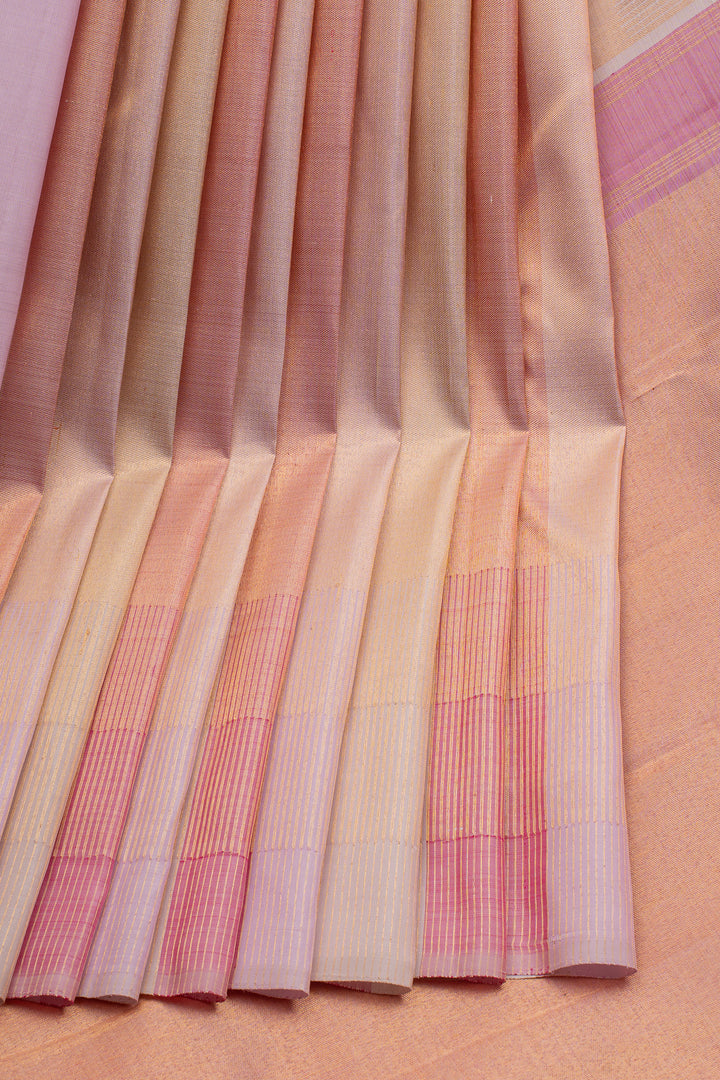 Pastel Multi Stripes 8 Kol Pure Kanchipuram Silk Saree