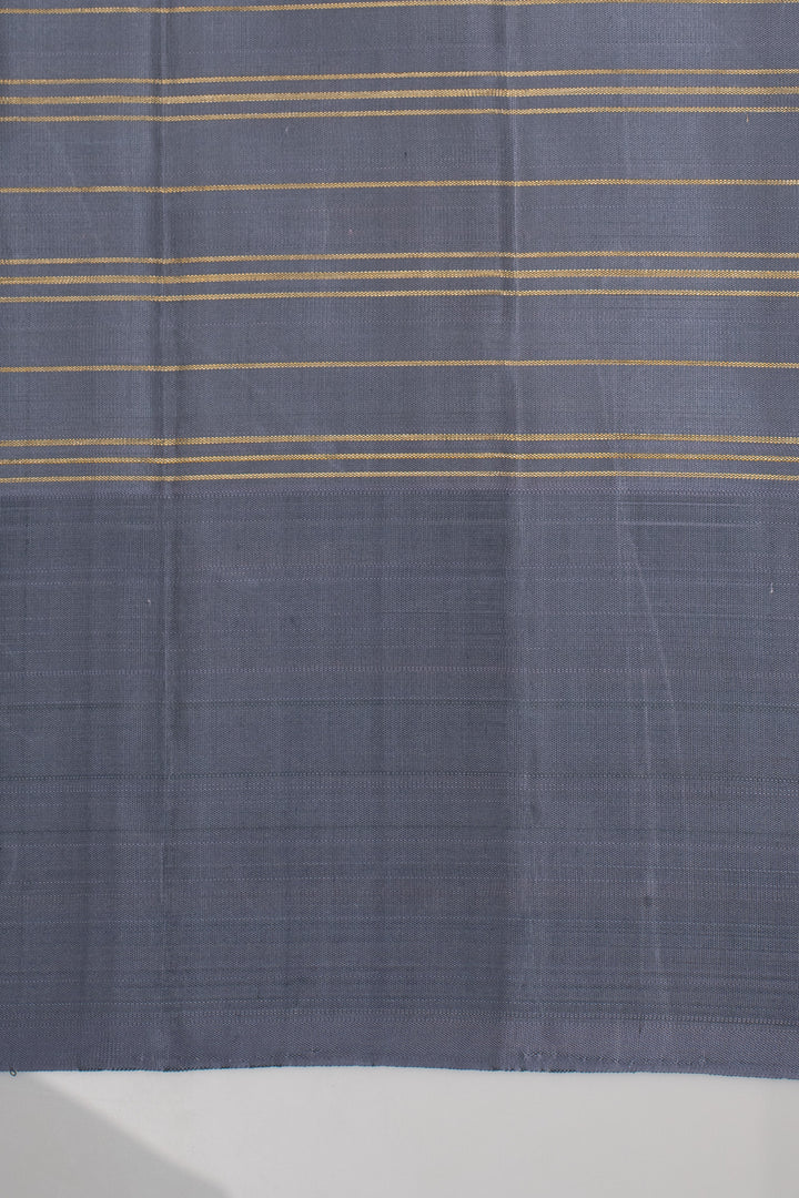 Turquoise Blue Zari Checks Pure Kanchipuram Silk Saree