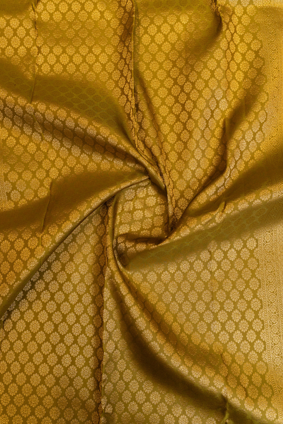 Olive green lakshadeepam pure Kanchipuram silk saree