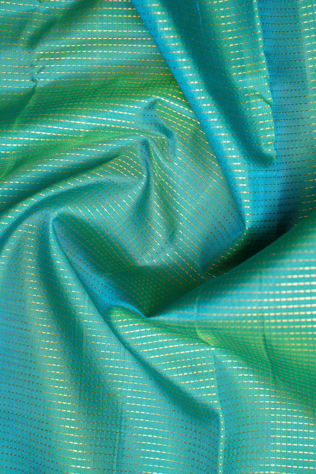 Teal Blue Muthu Zari Pure Kanchipuram Silk Saree - Clio Silks
