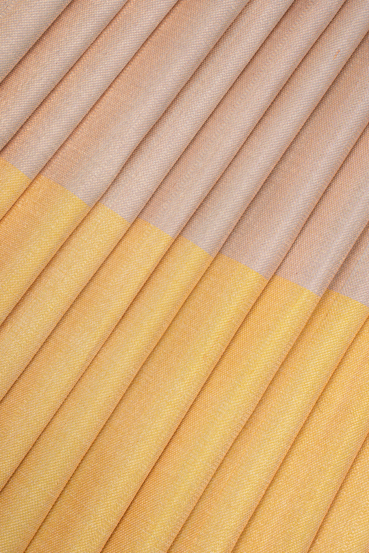 Peach, Silver &amp; Yellow Mupagam 8 Kol Pure Kanchipuram Silk Saree