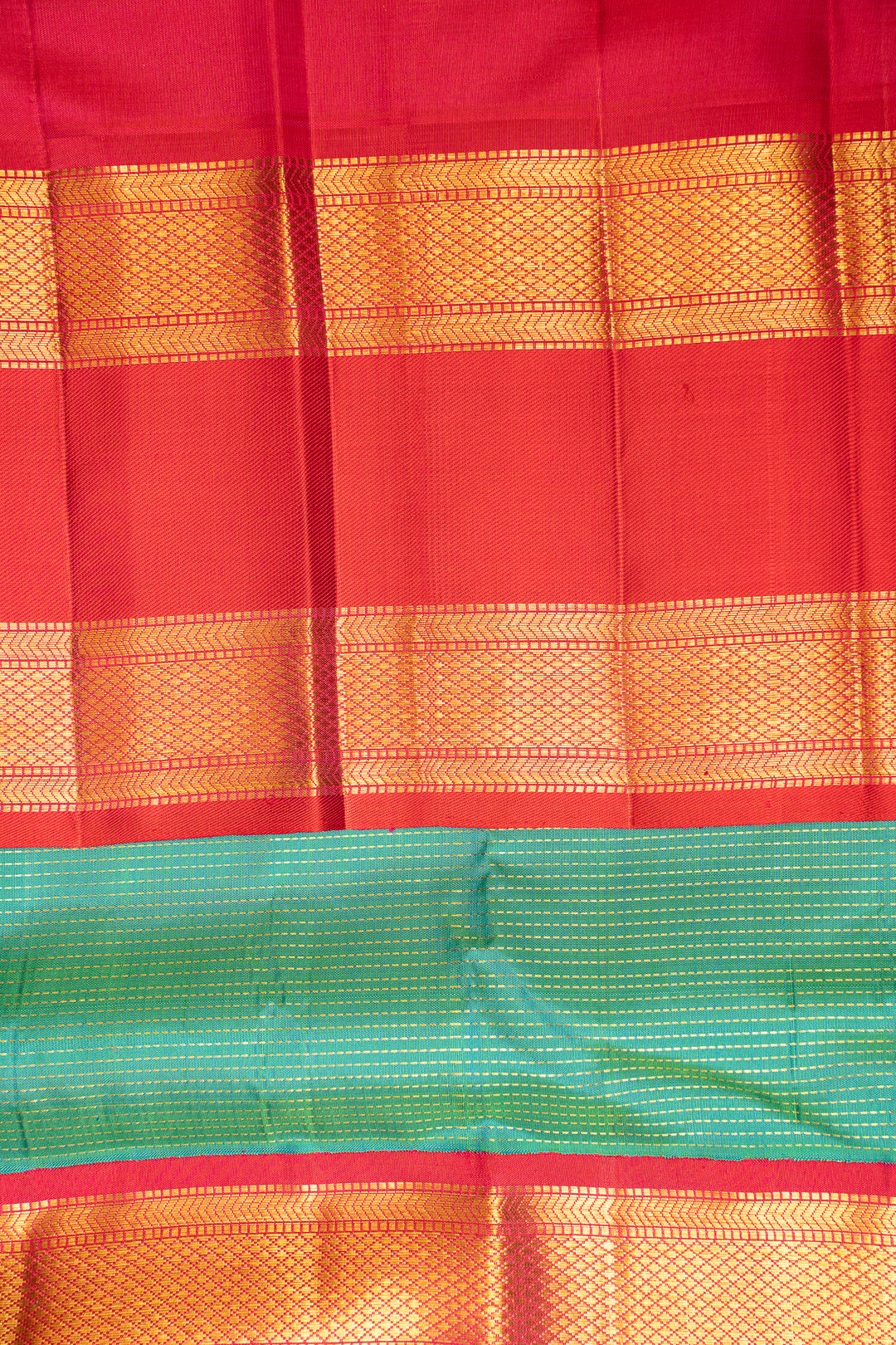 Teal Blue Muthu Zari Pure Kanchipuram Silk Saree - Clio Silks