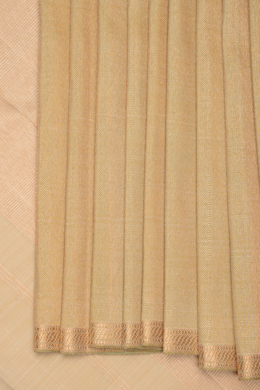 Peach, Silver &amp; Yellow Mupagam 8 Kol Pure Kanchipuram Silk Saree